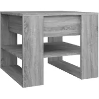 vidaXL Salontafel 55,5x55x45 cm bewerkt hout grijs sonoma eikenkleurig