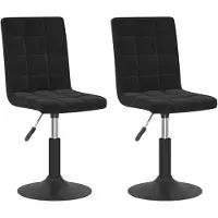 vidaXL Eetkamerstoelen draaibaar 2 st fluweel zwart