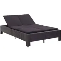 vidaXL Ligbed met kussen 2-persoons poly rattan zwart
