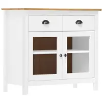 vidaXL Dressoir Hill Range 90x40x80 cm massief grenenhout wit