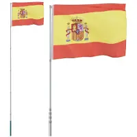 vidaXL Vlag met vlaggenmast Spanje 5,5 m aluminium