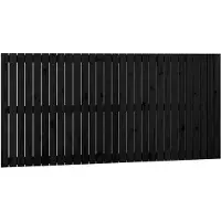 vidaXL Wandhoofdbord 185x3x90 cm massief grenenhout zwart