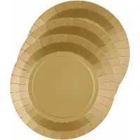 SANTEX feest gebak/taart bordjes - goud - 20x stuks - karton - D17 cm - Feestbordjes