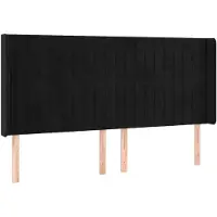 vidaXL Hoofdbord met randen 203x16x118/128 cm fluweel zwart