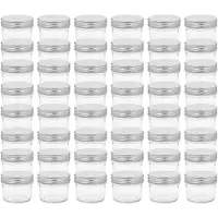 vidaXL Jampotten met zilverkleurige deksels 48 st 110 ml glas