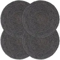 vidaXL Placemats 4 st rond 38 cm jute donkergrijs