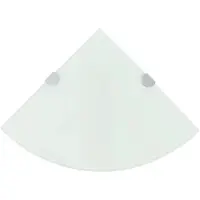 vidaXL Hoekschappen 2 st met chromen dragers 25x25 cm glas wit