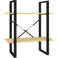vidaXL Boekenkast met 2 schappen 60x30x70 cm massief grenenhout