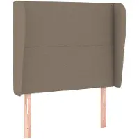 vidaXL Hoofdbord met randen 93x23x118/128 cm stof taupe