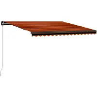 vidaXL Handmatige zonnetent met zonne-energie ledverlichting 4,5 x 3 m