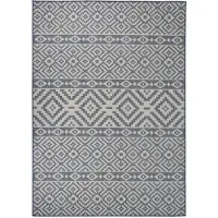 vidaXL Buitenkleed met patroon platgeweven 120x170 cm blauw