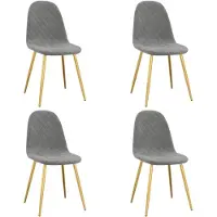 vidaXL Eetkamerstoelen 4 st fluweel lichtgrijs