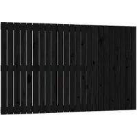 vidaXL Wandhoofdbord 147x3x90 cm massief grenenhout zwart