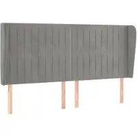vidaXL Hoofdbord met randen 163x23x118/128 cm fluweel lichtgrijs