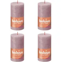 Bolsius Stompkaarsen Shine 4 st rustiek 130x68 mm ash rose
