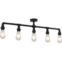 vidaXL Plafondlamp 5xE27 zwart