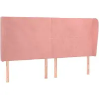 vidaXL Hoofdbord met randen 183x23x118/128 cm fluweel roze