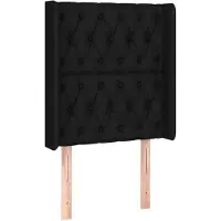 vidaXL Hoofdbord met randen 83x16x118/128 cm stof zwart