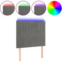 vidaXL Hoofdbord LED 80x5x118/128 cm fluweel lichtgrijs