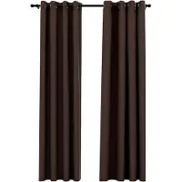 vidaXL Gordijnen linnen-look verduisterend ogen 2 st 140x225 cm taupe