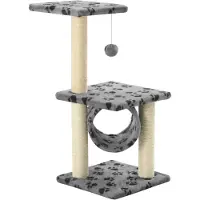 vidaXL Kattenkrabpaal met sisal krabpalen 65 cm pootafdrukken grijs