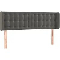 vidaXL Hoofdbord met randen 147x16x78/88 cm fluweel donkergrijs