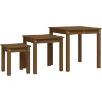 vidaXL Tafeltjesset 3 st massief grenenhout honingbruin