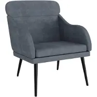 vidaXL Fauteuil 63x76x80 cm fluweel donkergrijs