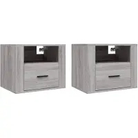 vidaXL Nachtkastjes 2 st wandgemonteerd 50x36x40 cm grijs sonoma eiken