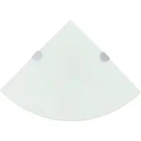 vidaXL Hoekschap met chromen dragers 25x25 cm glas wit