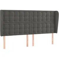 vidaXL Hoofdbord met randen 183x23x118/128 cm fluweel donkergrijs
