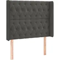 vidaXL Hoofdbord met randen 93x16x118/128 cm fluweel donkergrijs
