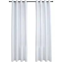 vidaXL Gordijnen verduisterend met ringen 2 st 140x225 cm gebroken wit