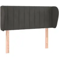 vidaXL Hoofdbord met randen 103x23x78/88 cm fluweel donkergrijs