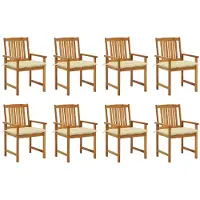 vidaXL Tuinstoelen 8 st met kussens massief acaciahout