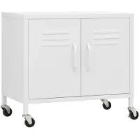 vidaXL Opbergkast 60x35x56 cm staal wit
