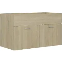 vidaXL Wastafelkast 80x38,5x46 cm bewerkt hout sonoma eikenkleurig