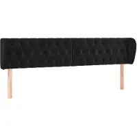 vidaXL Hoofdbord met randen 183x23x78/88 cm fluweel zwart