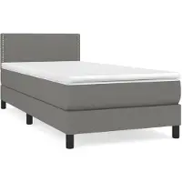 vidaXL Boxspring met matras stof donkergrijs 80x200 cm
