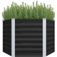 vidaXL Plantenbak verhoogd 129x129x77cm gegalvaniseerd staal antraciet