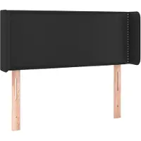 vidaXL Hoofdbord met randen 103x16x78/88 cm kunstleer zwart