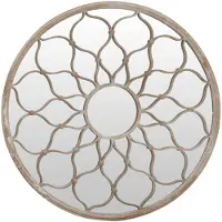 vidaXL Spiegel rond 60x3 cm ijzer zandkleurig