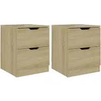 vidaXL Nachtkastjes 2 st 40x40x50 cm bewerkt hout sonoma eikenkleurig