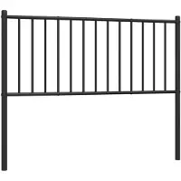 vidaXL Vervangend hoofdbord metaal zwart 75 cm