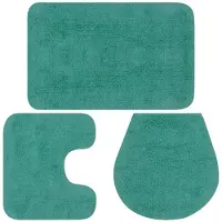 vidaXL Badmattenset stof turquoise 3-delig