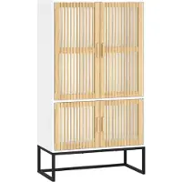 vidaXL Hoge kast 70x35x125 cm bewerkt hout wit