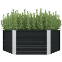 vidaXL Plantenbak verhoogd 129x129x45cm gegalvaniseerd staal antraciet