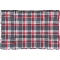 vidaXL Palletkussen 120x80x12 cm stof ruitpatroon rood