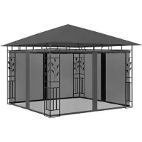 vidaXL Prieel met klamboe 180 g/m² 3x3x2,73 m antraciet