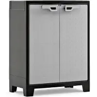 Keter Titan Lage Kast - 2 Planken - 80x44x100cm – Zwart/Grijs